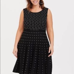 Torrid Black & White Dotted Skater Sweater Dress/Size 1